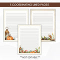 autumn lined stationery set